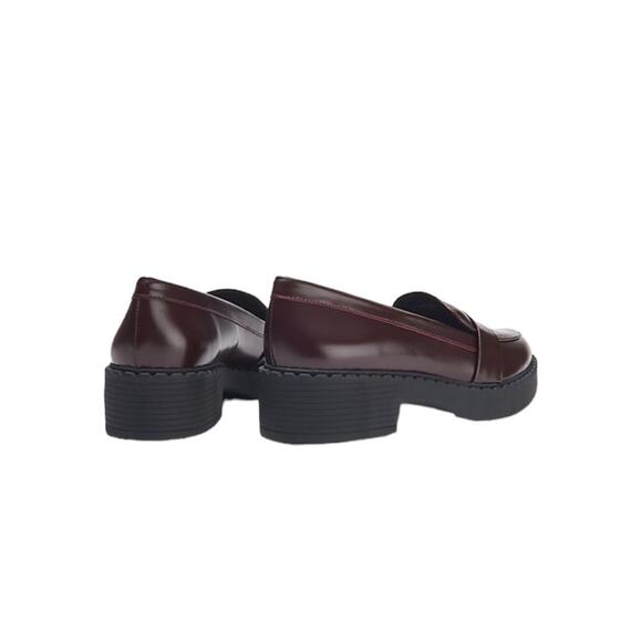 Vince Camuto Women's Echika Leather Platform Lug Loafers Bordeaux Size 7.5 New - Picture 6 of 11